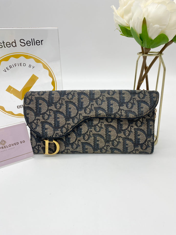 CHRISTIAN DIOR  TROTTER VINTAGE SADDLE WALLET