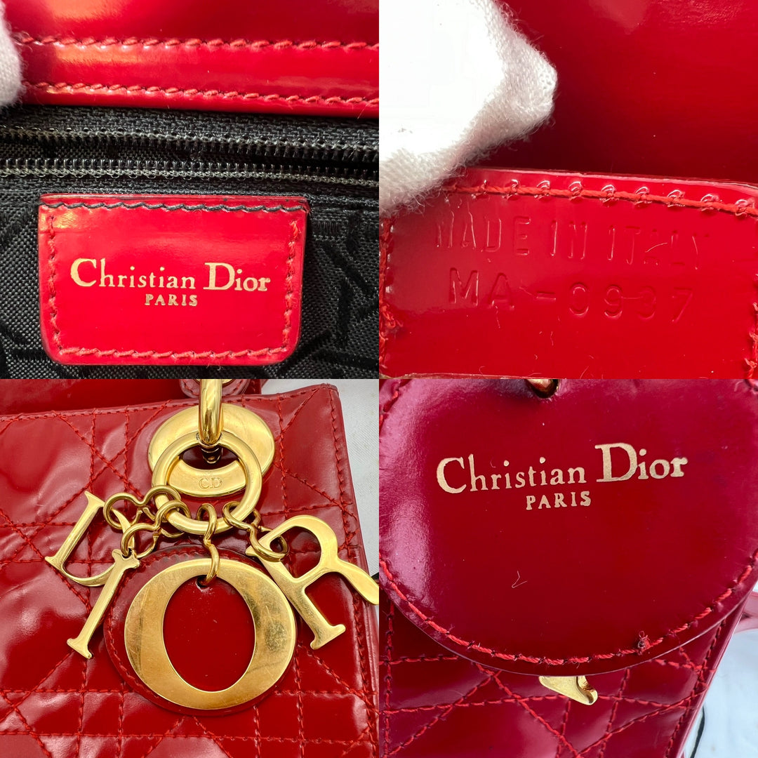 CHRISTIAN DIOR LADY DIOR MINI PATENT