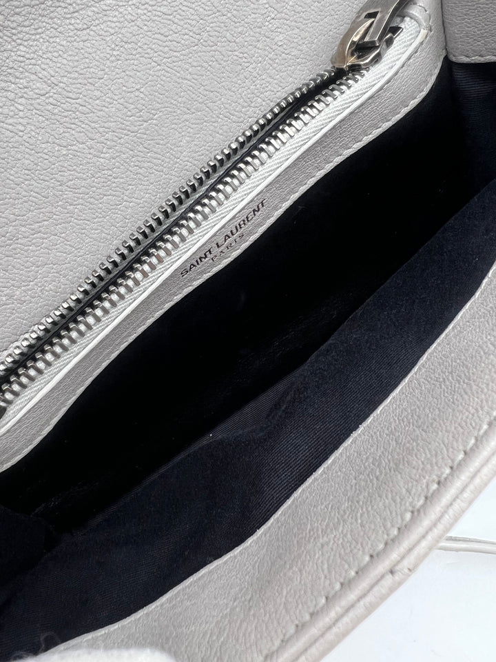 YVES SAINT LAURENT COLLEGE CHEVRON QUILTED BAG SHW MEDIUM