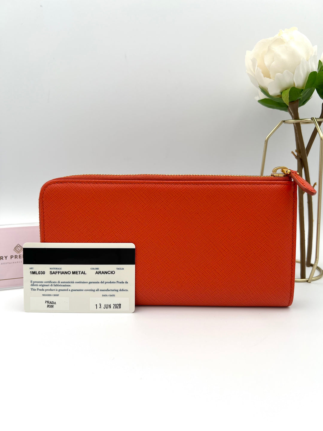 PRADA WALLET ZIP LONG SAFFIANO LEATHER