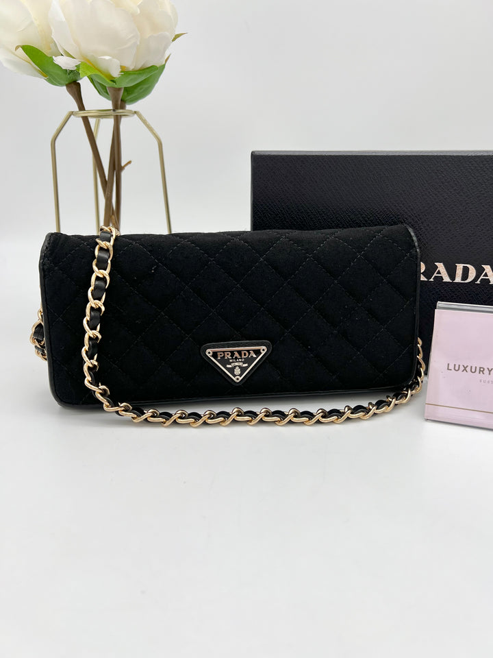 PRADA QUILTED WALLET CANVAS