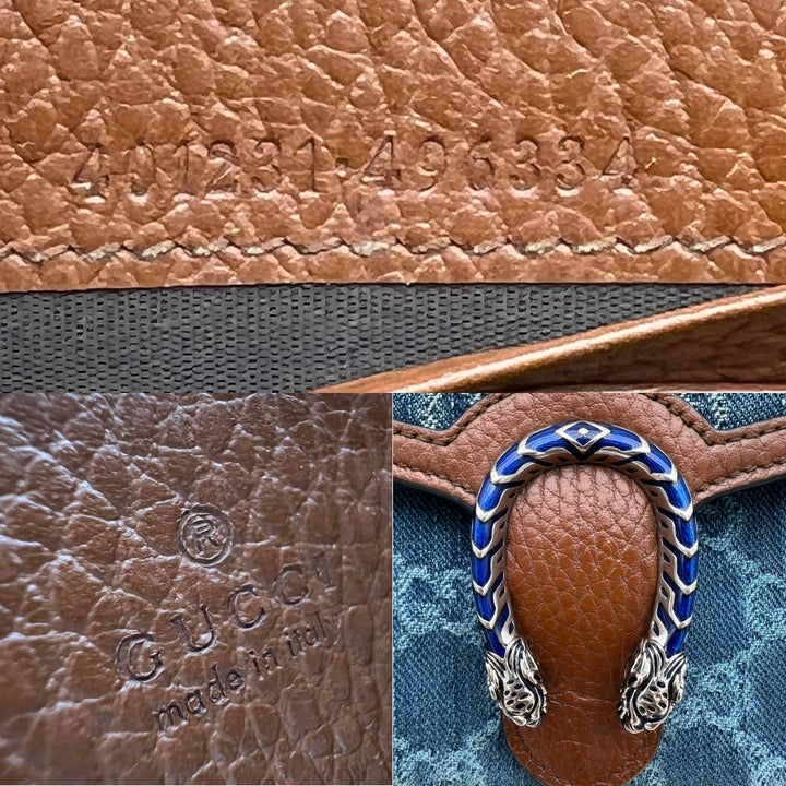 GUCCI DIONYSUS DENIM CHAIN SHOULDER BAG