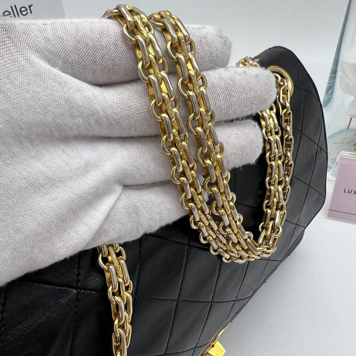 CHANEL LAMBSKIN DOUBLE FLAP BIJOUX CHAIN