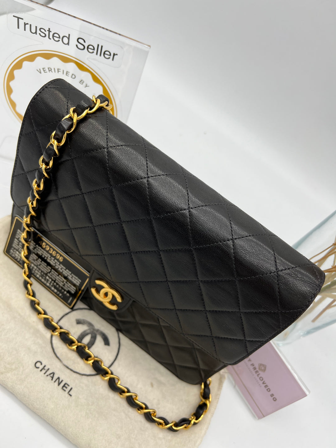 CHANEL BLACK MATALESSE PUSH LOCK CHAIN SHOULDER BAG