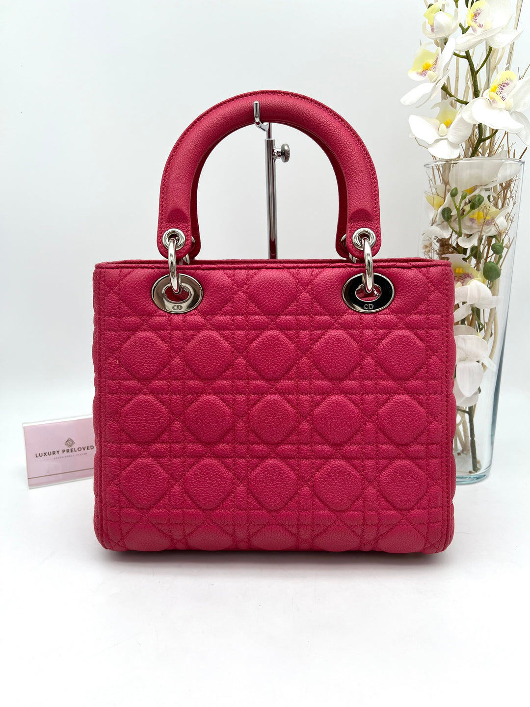 CHRISTIAN DIOR LADY DIOR MEDIUM GRAINED LEATHER