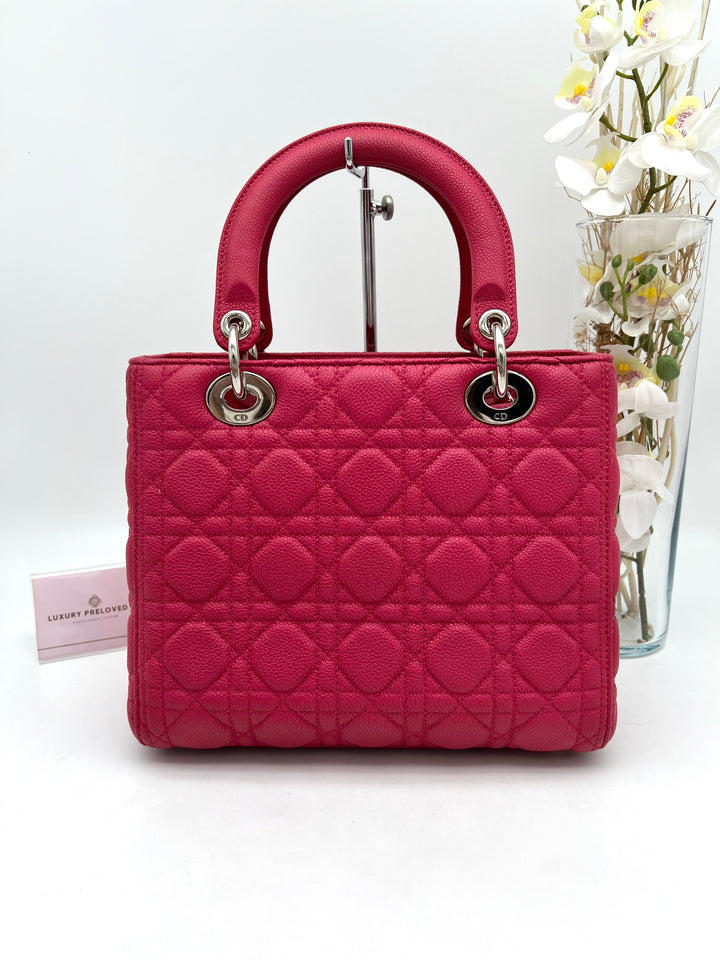 CHRISTIAN DIOR LADY DIOR MEDIUM GRAINED LEATHER