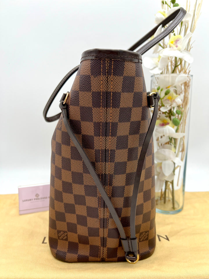 LOUIS VUITTON NEVERFULL MM DAMIER W/ POUCH