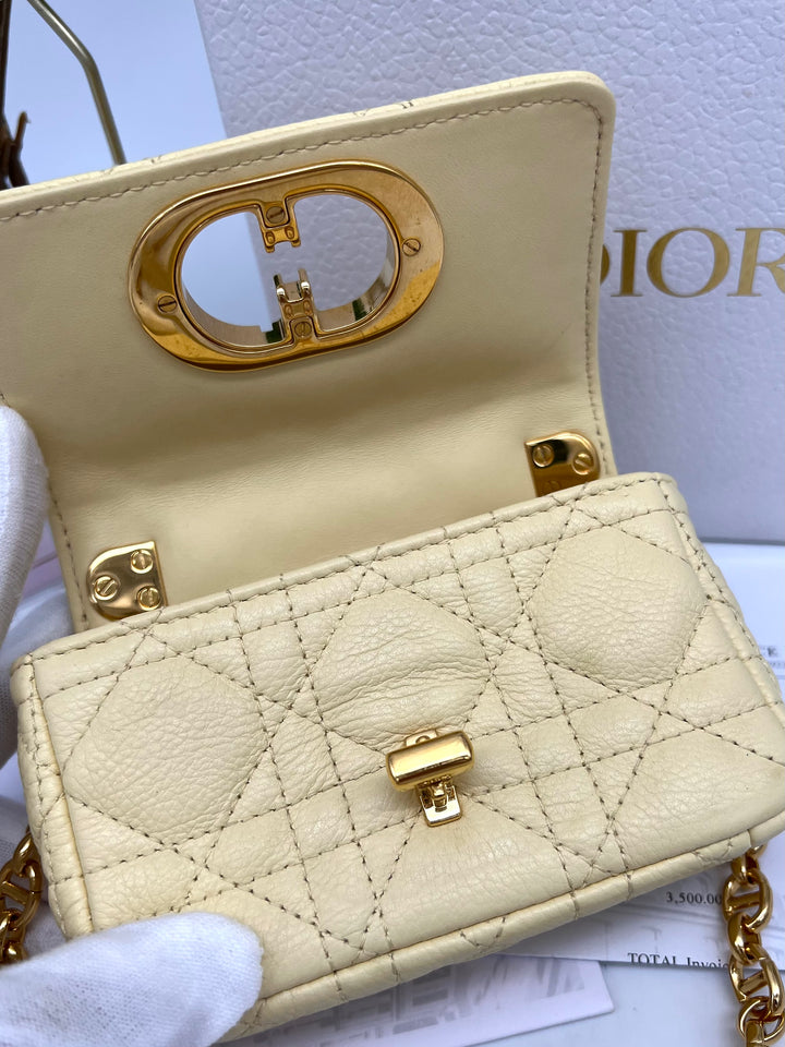 CHRISTIAN DIOR QUILTED CARO MICRO CANNAGE CALFSKIN