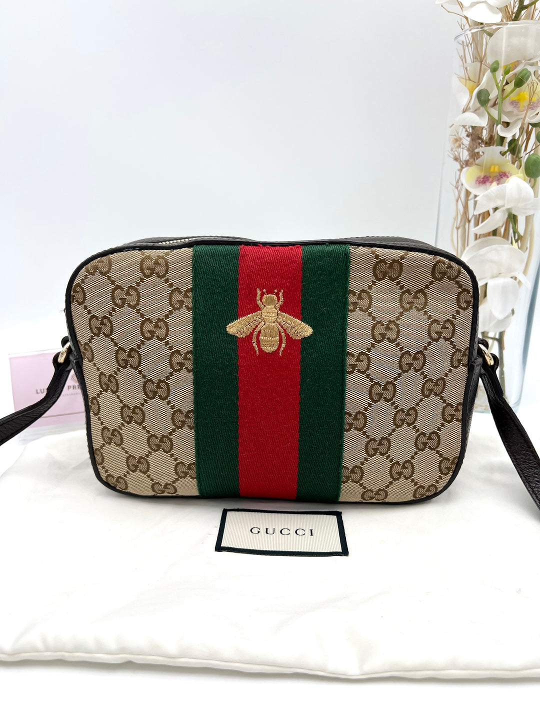 GUCCI OPHIDIA SUPREME CANVAS CAMERA BAG