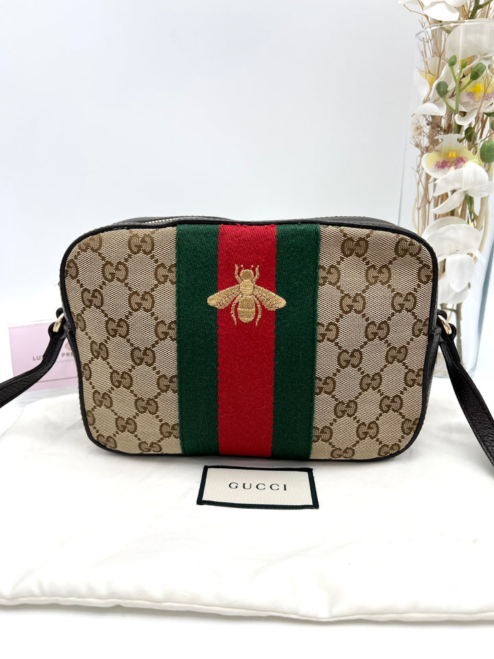 GUCCI OPHIDIA SUPREME CANVAS CAMERA BAG