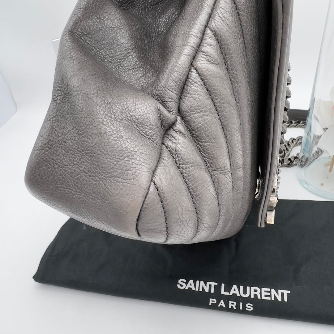 YVES SAINT LAURENT MEDIUM COLLEGE CHEVRON QUILTED WOC BAG