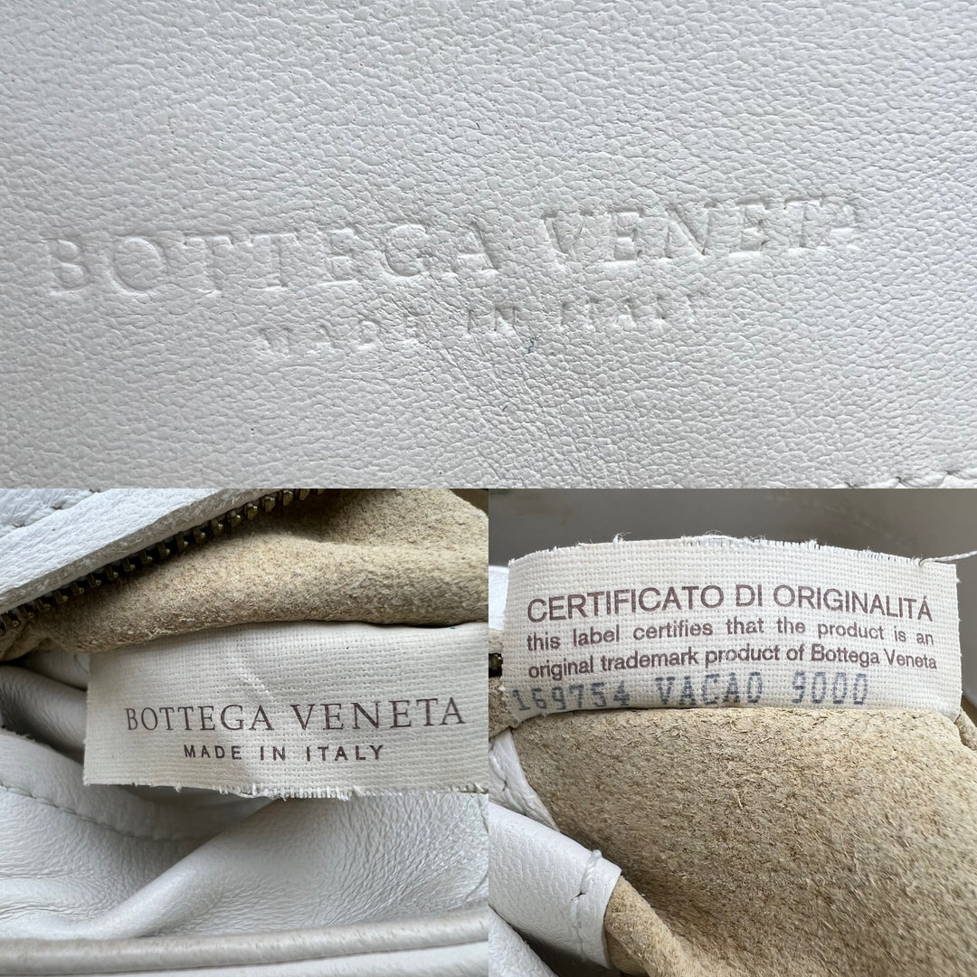 BOTTEGA VENETA WHITE CHAIN AROUND TOTE BAG