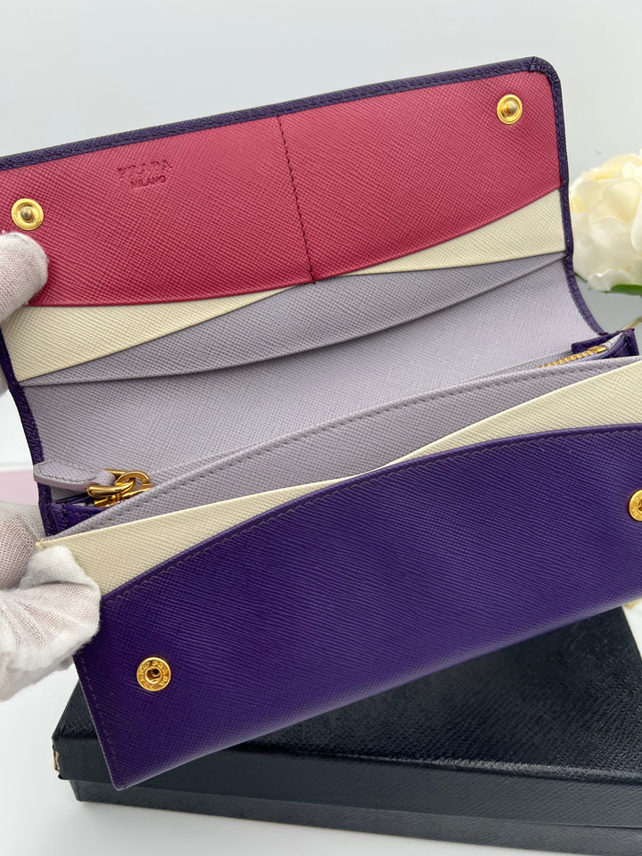 PRADA WALLET 2 TONED SAFFIANO LEATHER