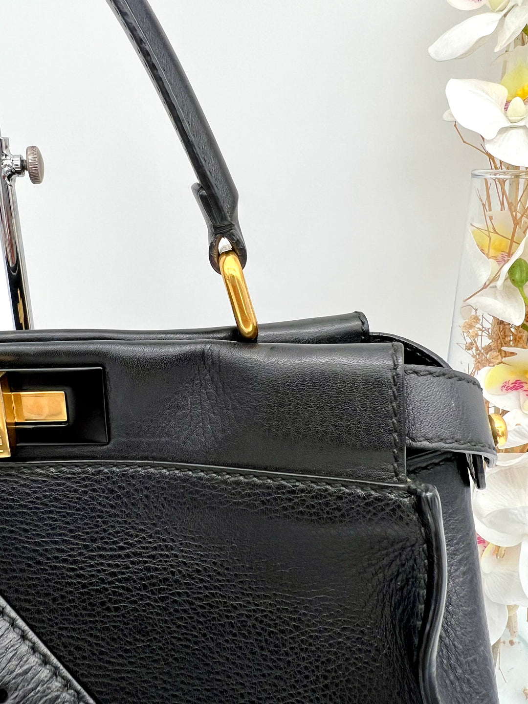 FENDI PEEKABOO SOFT LEATHER BLACK MEDIUM