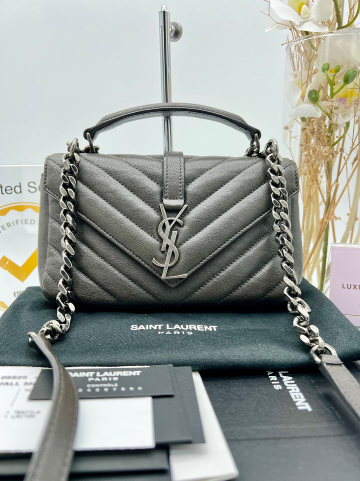 YVES SAINT LAURENT MINI COLLEGE CHEVRON QUILTED WOC BAG