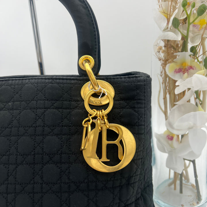 CHRISTIAN LADY DIOR VINTAGE CANVAS SMALL