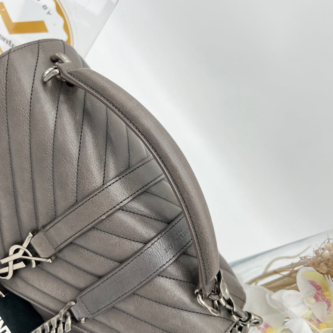 YVES SAINT LAURENT MEDIUM COLLEGE CHEVRON QUILTED WOC BAG