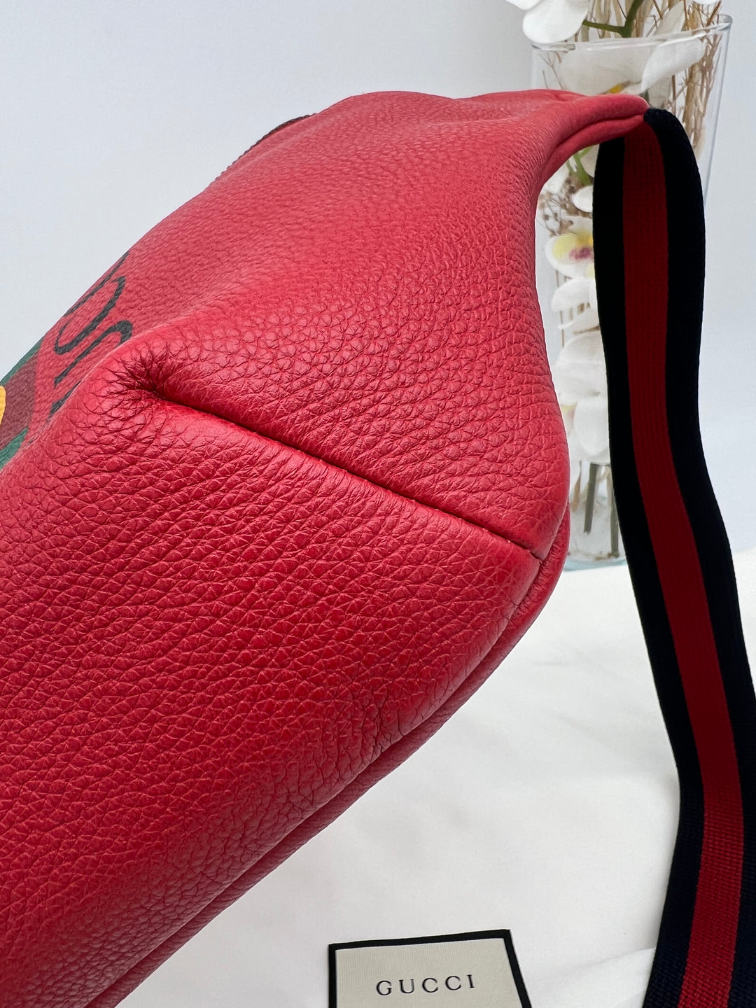 GUCCI RED LEATHER RETRO BELT BAG