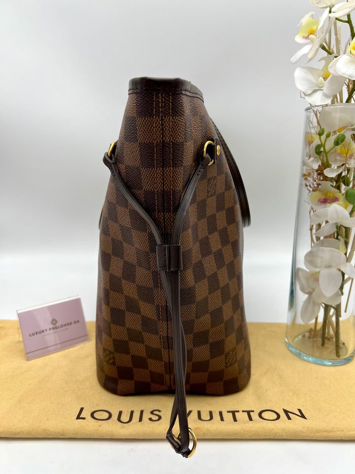LOUIS VUITTON NEVERFULL MM DAMIER W/ POUCH