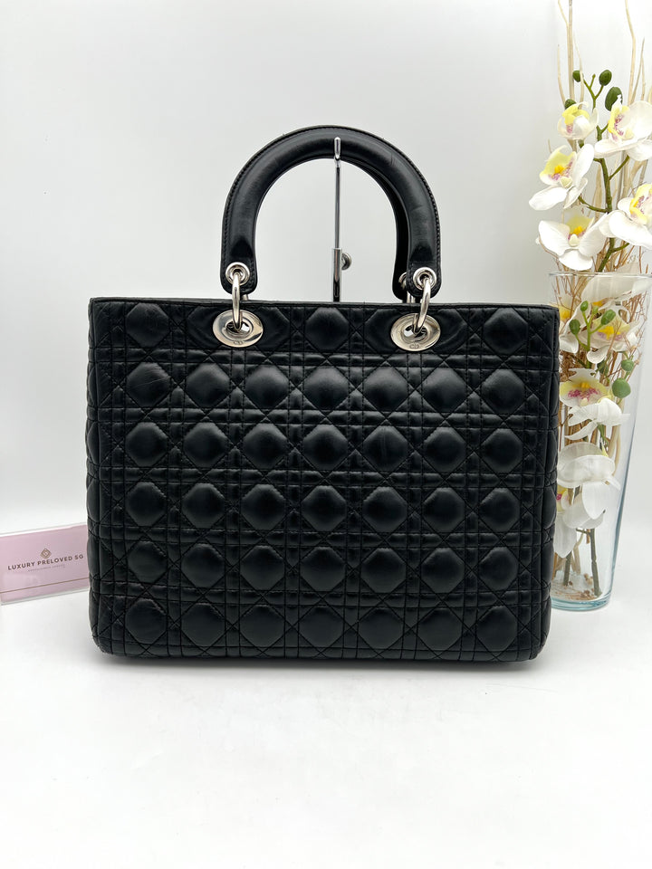 CHRISTIAN DIOR LADY DIOR LAMBSKIN LEATHER