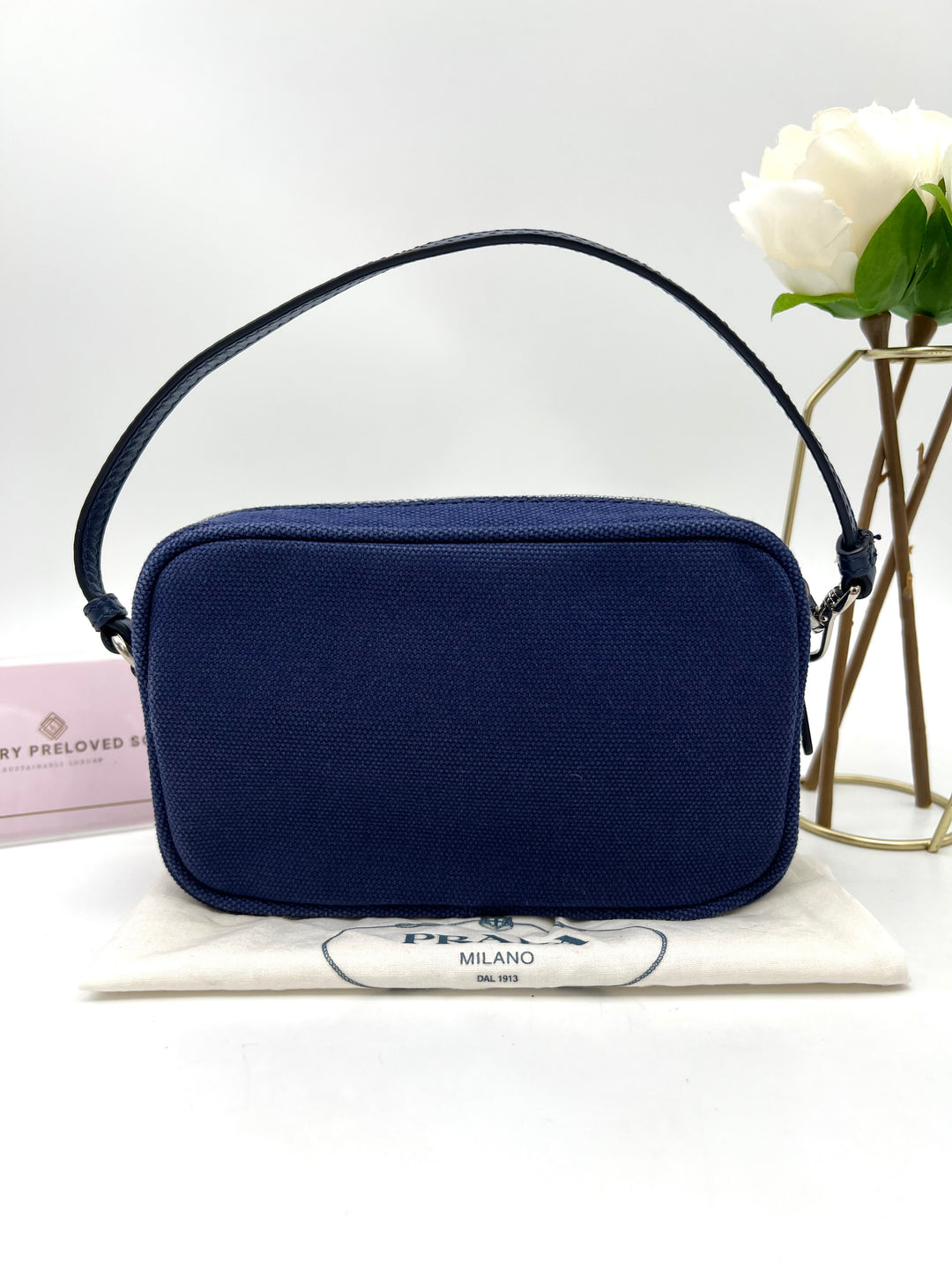 PRADA CANVAS SHOULDER BAG