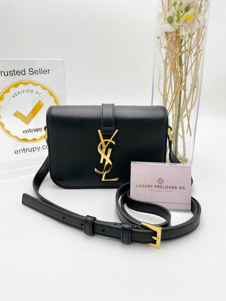 YVES SAINT LAURENT UNIVERSITE CALFSKIN MONOGRAM