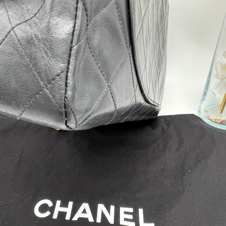 CHANEL LAMBSKIN DOUBLE FLAP MAXI