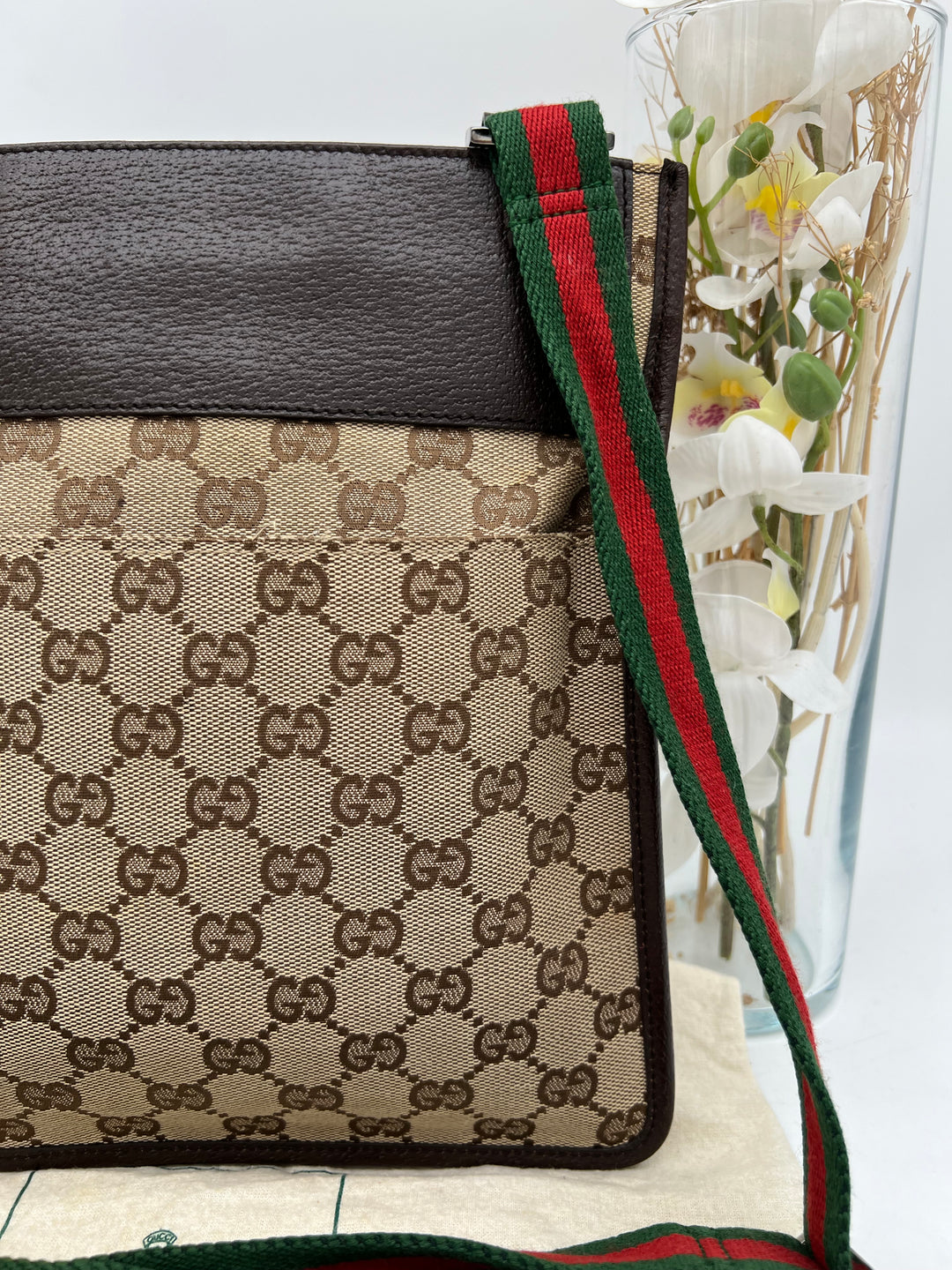 GUCCI VINTAGE OPHIDIA SLING BAG CANVAS