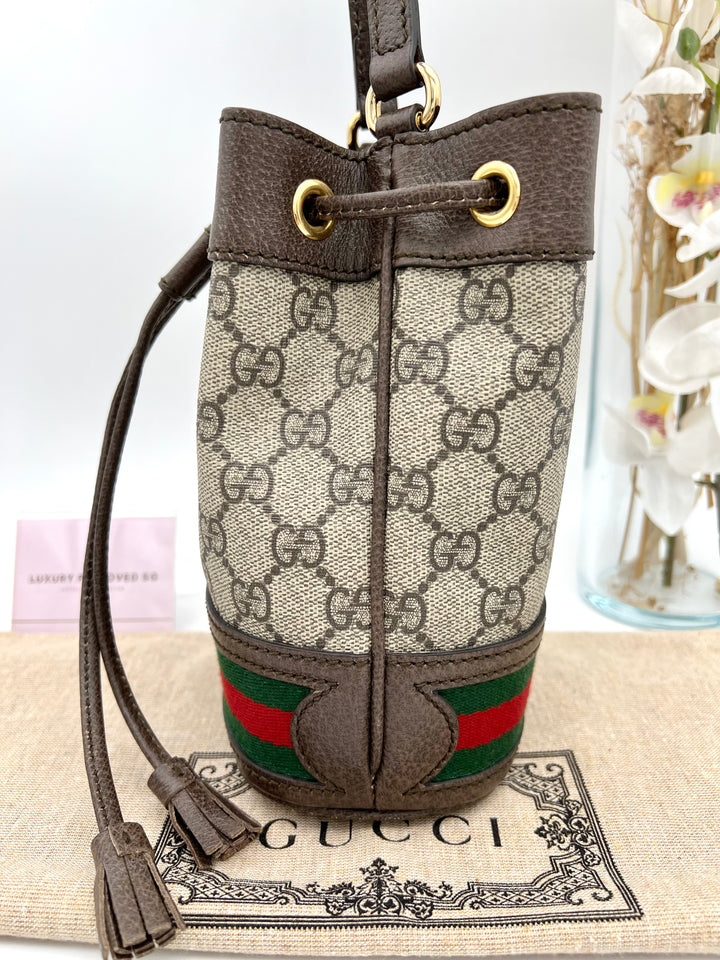 GUCCI OPHIDIA GG BUCKET CROSSBODY