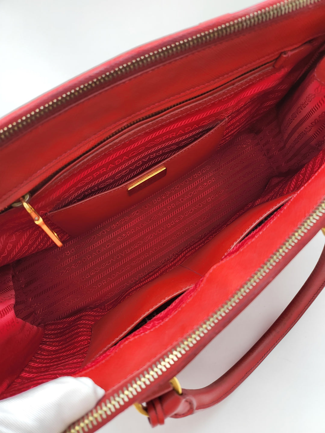 PRADA SAFFIANO DOUBLE ZIP