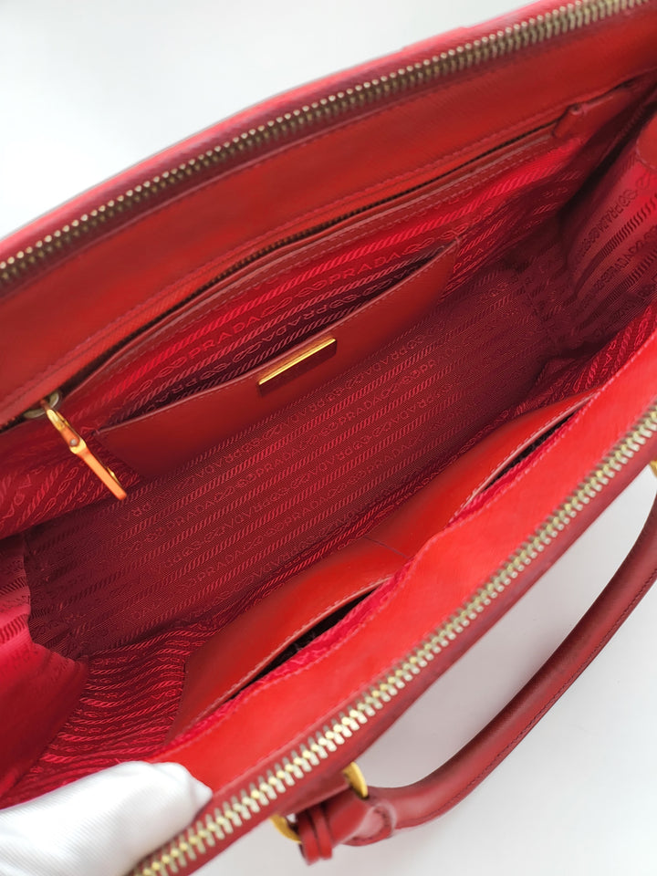 PRADA SAFFIANO DOUBLE ZIP