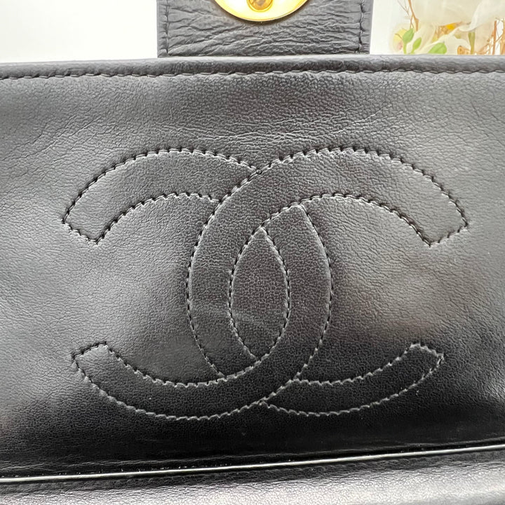 CHANEL BLACK MATALESSE PUSH LOCK CHAIN SHOULDER BAG