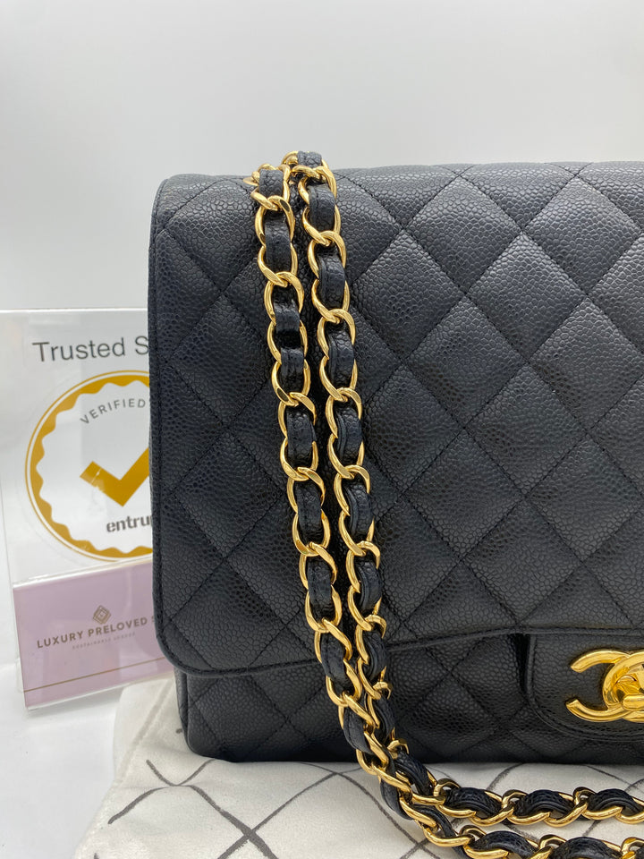 CHANEL CAVIAR DOUBLE FLAP MAXI