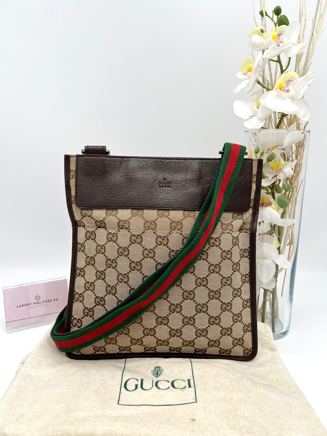 GUCCI VINTAGE OPHIDIA SLING BAG CANVAS