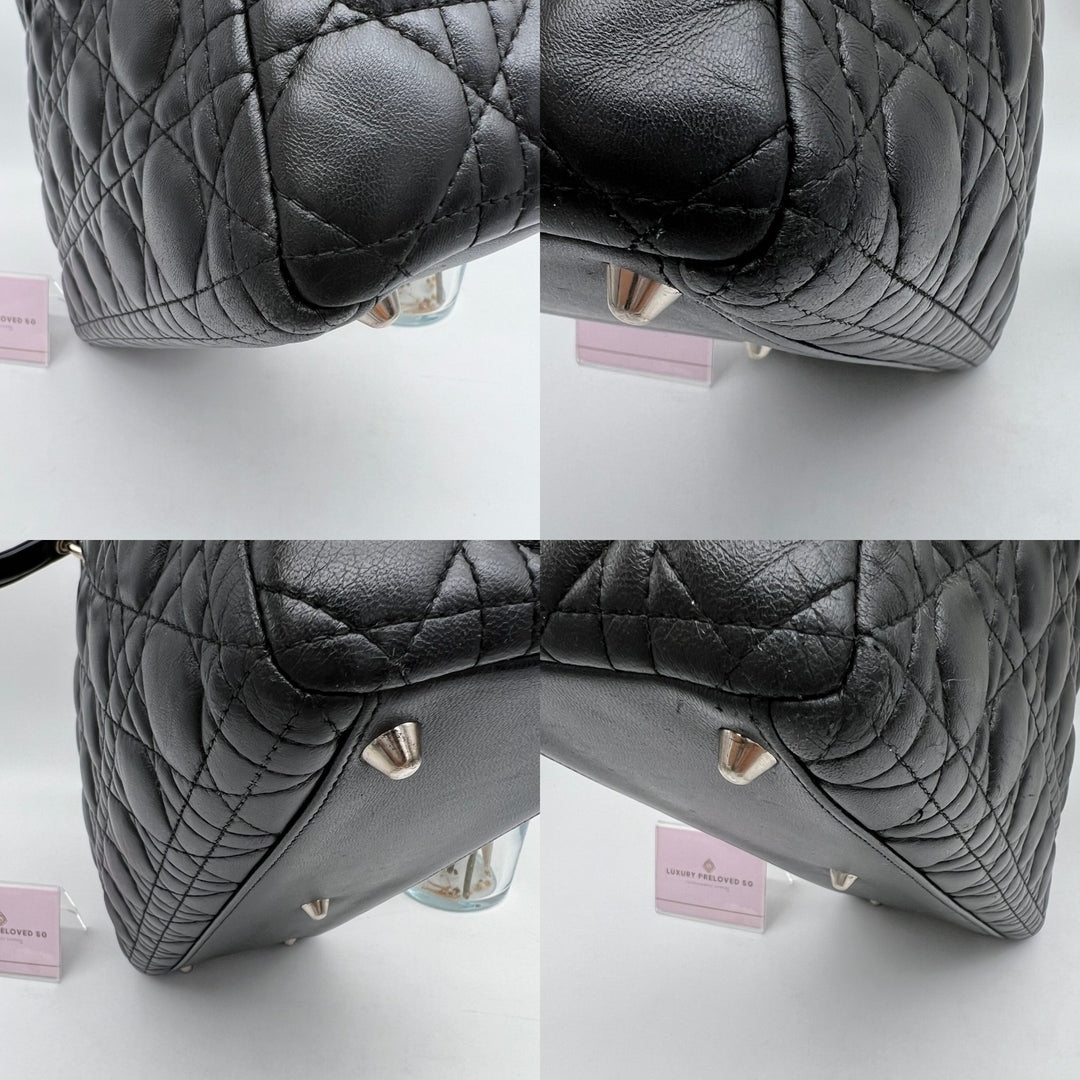 CHRISTIAN DIOR LADY DIOR LAMBSKIN LEATHER