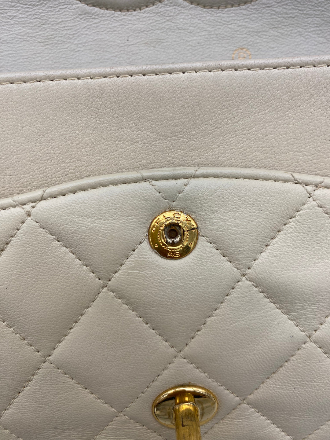 CHANEL VINTAGE DOUBLE FLAP LAMBSKIN BEIGE MEDIUM