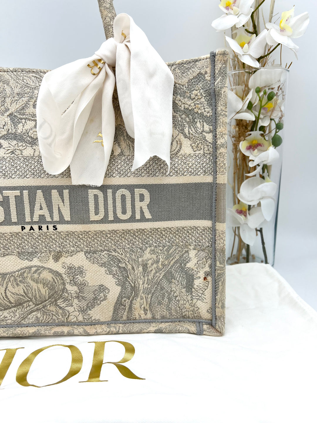CHRISTIAN DIOR OBLIQUE BOOK TOTE GREY
