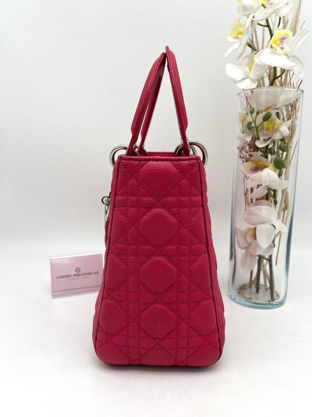 CHRISTIAN DIOR LADY DIOR MEDIUM GRAINED LEATHER