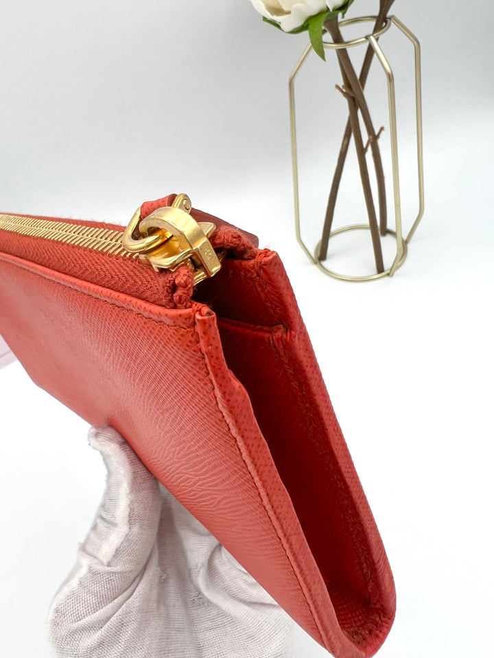 PRADA WALLET ZIP LONG SAFFIANO LEATHER