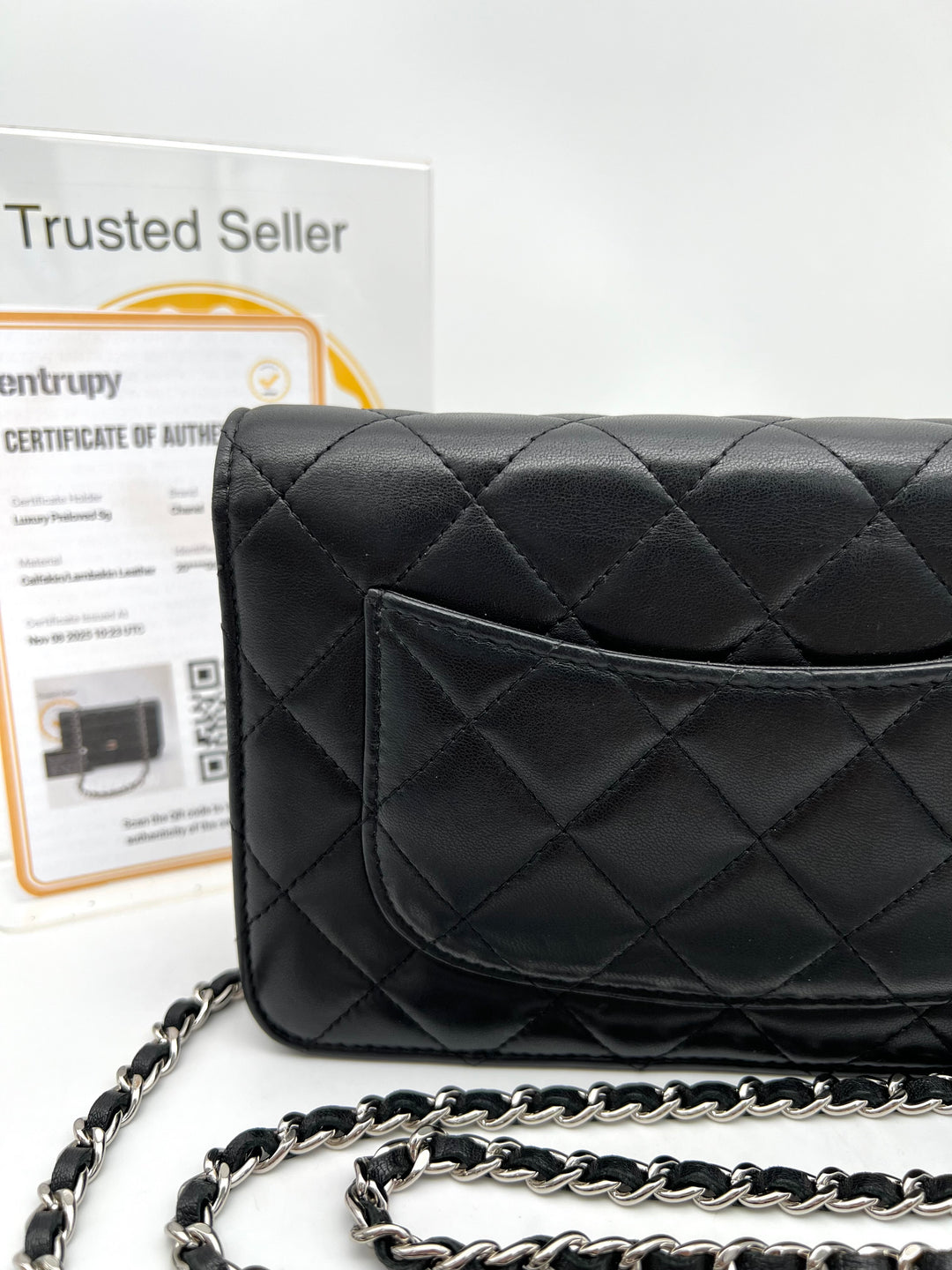 CHANEL LAMBSKIN WALLET ON CHAIN