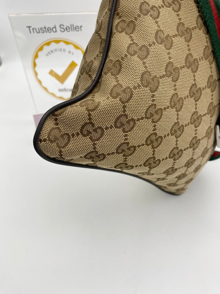 GUCCI VINTAGE OPHIDIA SLING BAG CANVAS