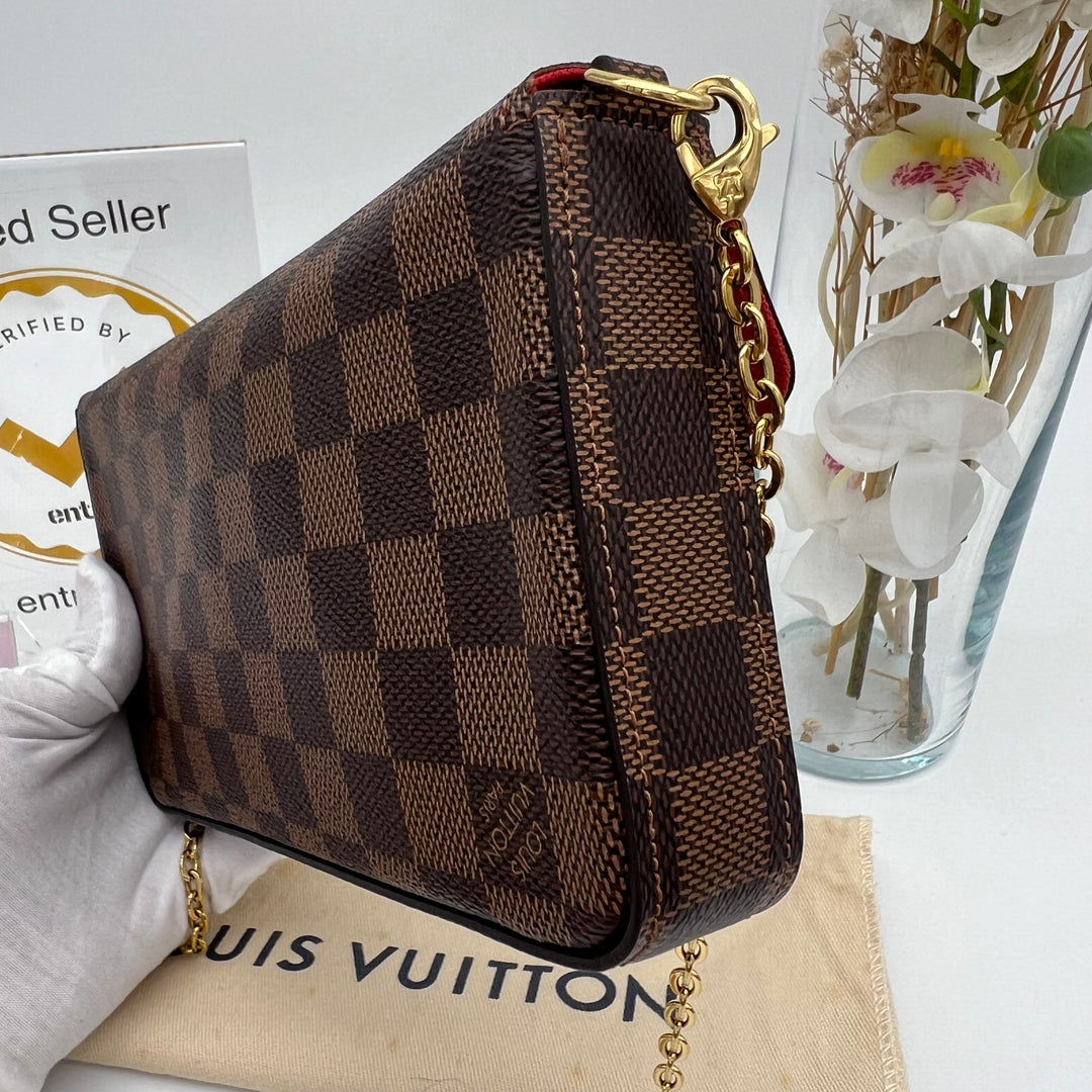 LOUIS VUITTON FELICIE DAMIER EBENE ( microchipped )