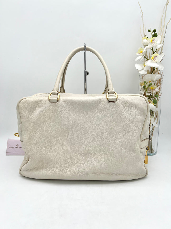 PRADA BEIGE VITELLO SHINE LEATHER
