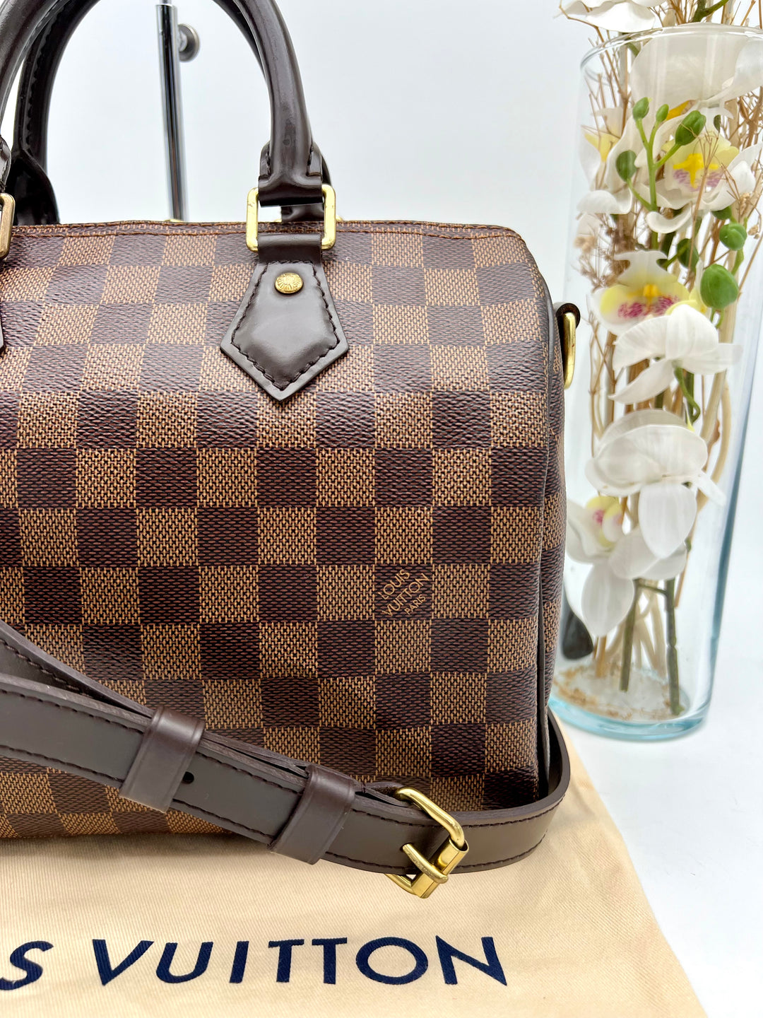 LOUIS VUITTON BANDOULIERE 25 DAMIER EBENE