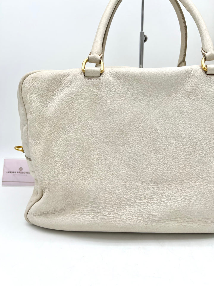 PRADA BEIGE VITELLO SHINE LEATHER