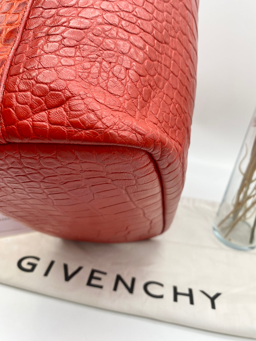 GIVENCHY ANTIGONA CROC EMBOSSED TOTE BAG