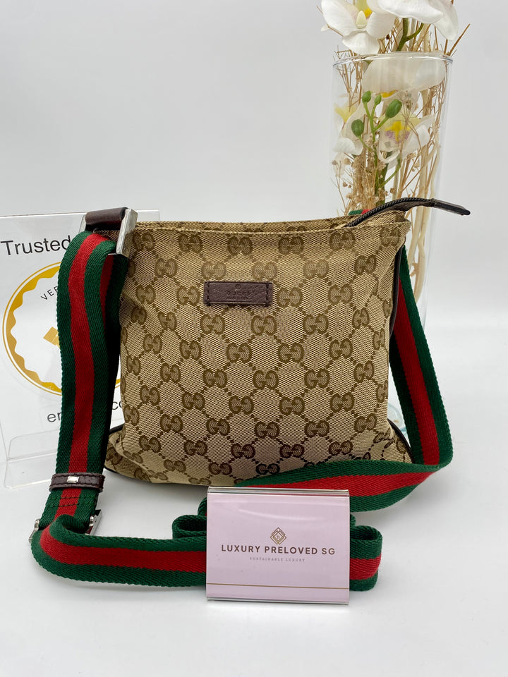 GUCCI VINTAGE OPHIDIA SLING BAG CANVAS