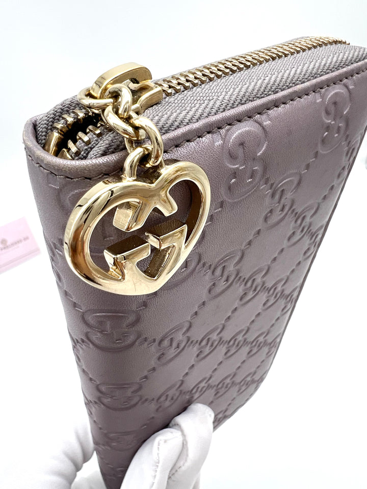 GUCCI METALLIC GUCCISIMA LEATHER WALLET