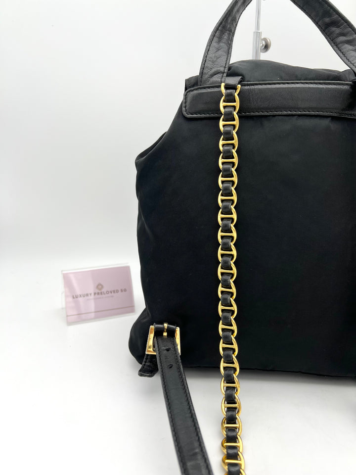 PRADA NYLON CHAIN BACKPACK