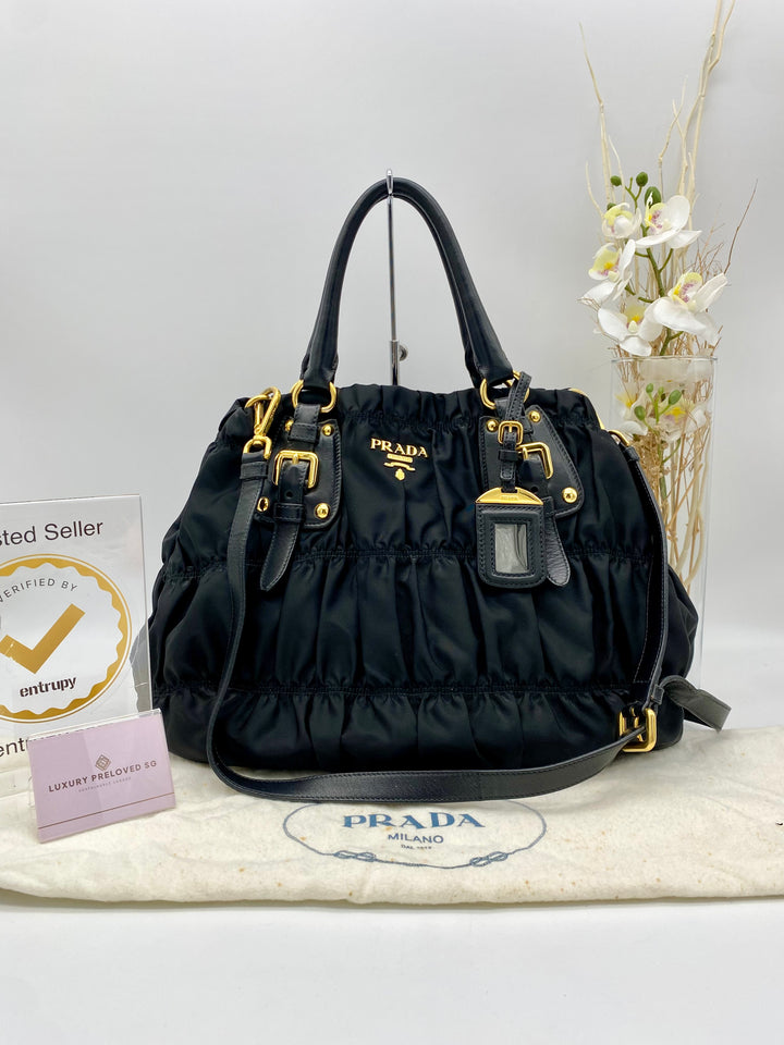 PRADA GUAFRE LEATHER 2 WAY BAG